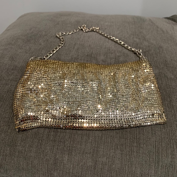 Malini M. New York Gold/Silver Metallic Mesh Handbag - Picture 2 of 7